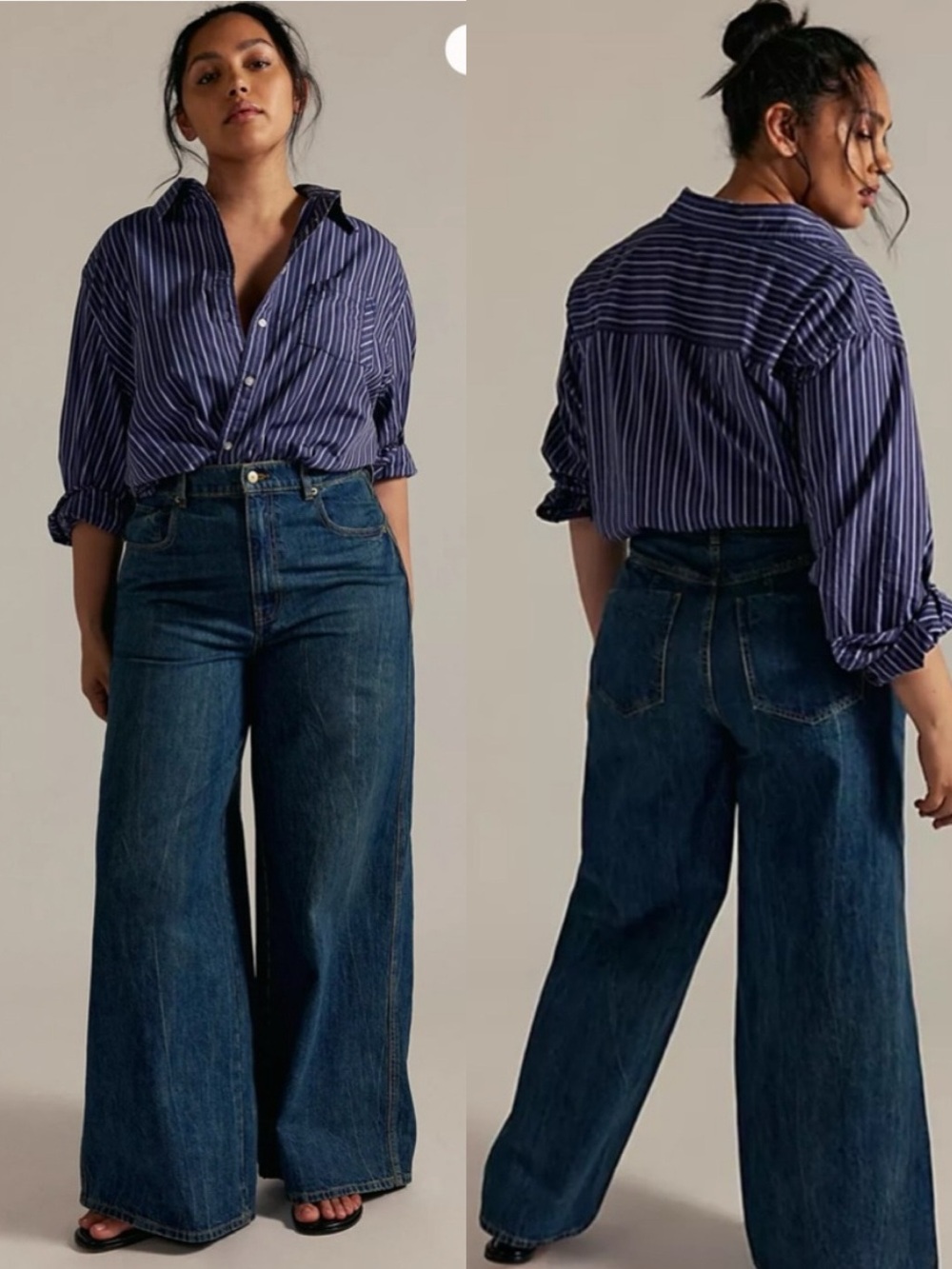 Free People | We The Free CRVY Gia High Rise Wide Leg Jeans 32 Dark Saturday